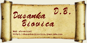 Dušanka Biovica vizit kartica